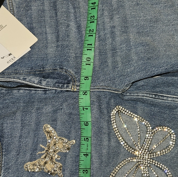 Guess Mom Style high rise jeans with rhinestone embellished butterflies 🦋 NWT - Picture 8 of 13